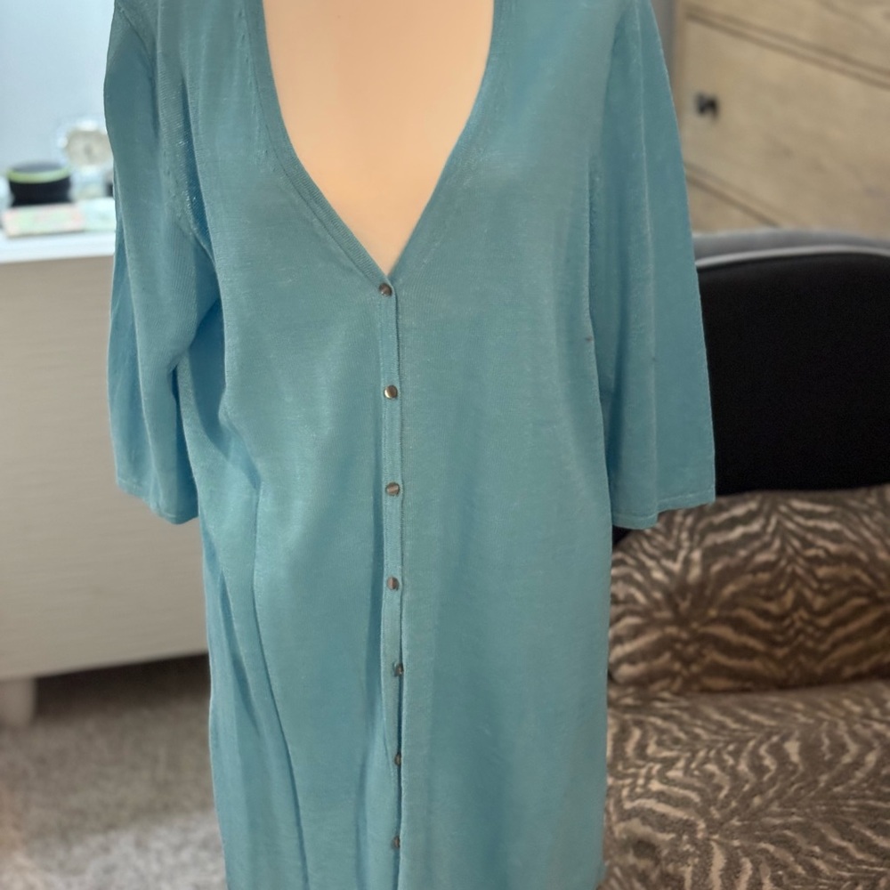J. Jill Island Blue Knit Sweater